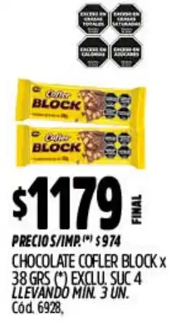 Supermercados Yaguar Cofler block chocolate oferta