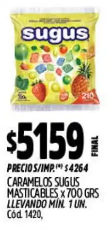 Supermercados Yaguar Sugus caramelos masticables oferta