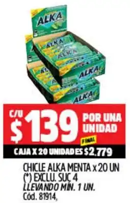 Supermercados Yaguar Alka menta chicle oferta