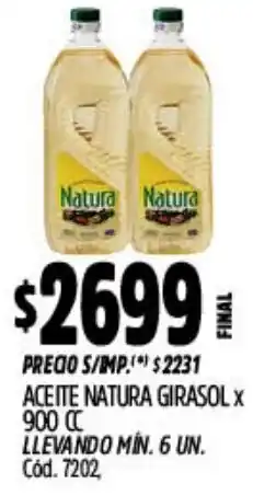 Supermercados Yaguar Natura aceite girasol oferta