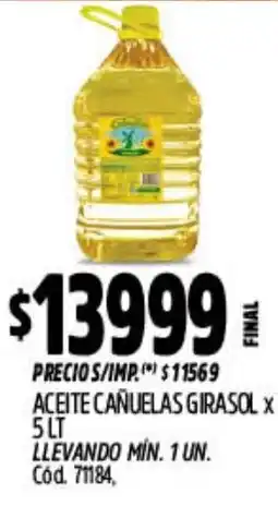 Supermercados Yaguar Cañuelas aceite girasol oferta