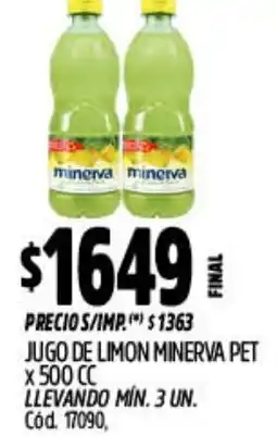 Supermercados Yaguar Minerva jugo de limon pet oferta