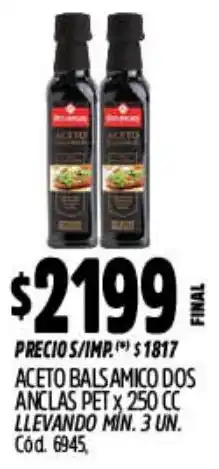 Supermercados Yaguar Dos anclas aceto balsamico pet oferta
