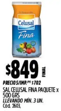 Supermercados Yaguar Celusal sal fina paquete oferta
