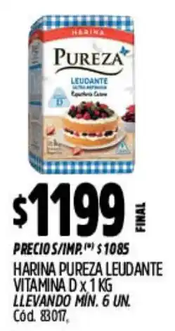 Supermercados Yaguar Pureza harina leudante vitamina d oferta
