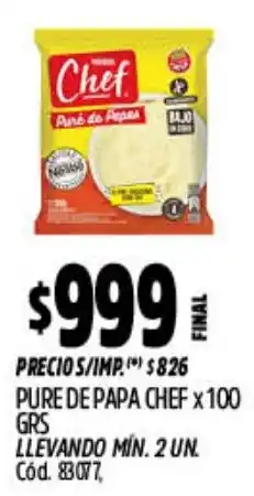 Supermercados Yaguar Chef pure de papa oferta