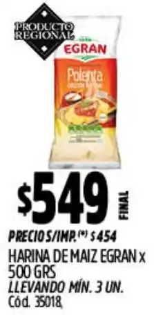 Supermercados Yaguar Egran harina de maiz oferta