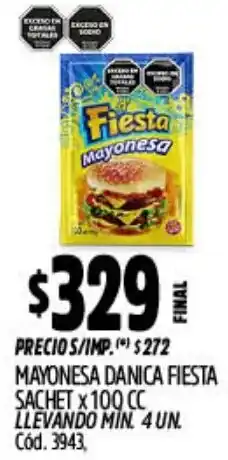 Supermercados Yaguar Fiesta mayonesa danica sachet oferta