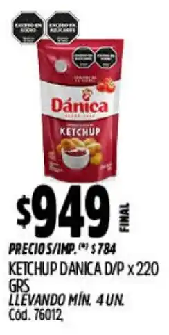 Supermercados Yaguar Dánica ketchup d/p oferta