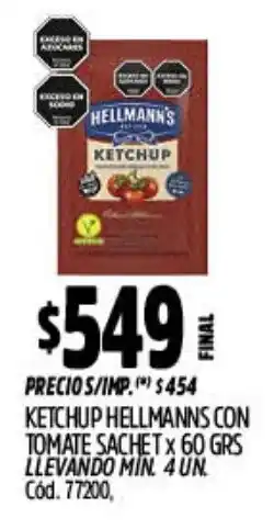 Supermercados Yaguar Hellmann's ketchup oferta