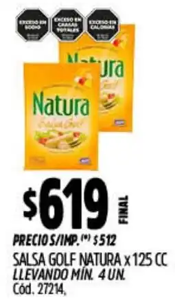 Supermercados Yaguar Natura salsa golf oferta