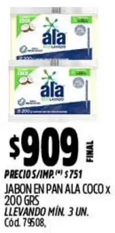 Supermercados Yaguar Ala jabon en pan coco oferta