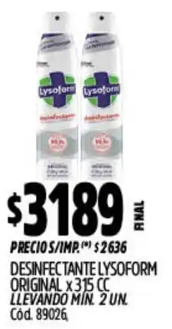 Supermercados Yaguar Lysoform desinfectante original oferta