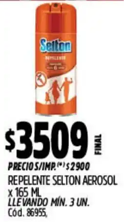 Supermercados Yaguar Selton repelente aerosol oferta