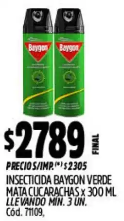 Supermercados Yaguar Baygon insecticida verde mata cucarachas oferta
