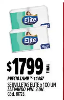 Supermercados Yaguar Elite servilletas oferta