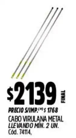 Supermercados Yaguar Cabo virulana metal oferta