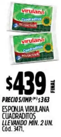 Supermercados Yaguar Virulana esponja cuadraditos oferta