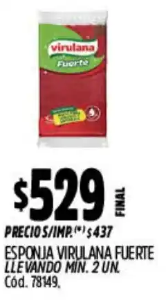 Supermercados Yaguar Virulana esponja fuerte oferta