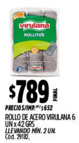 Supermercados Yaguar Virulana rollo de acero oferta