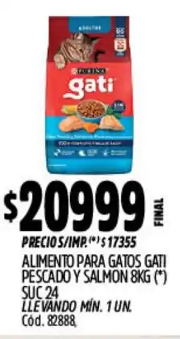 Supermercados Yaguar Purina gati alimento para gatos pescado y salmon oferta