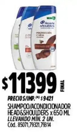 Supermercados Yaguar Head & Shoulders shampoo/acondicionador oferta