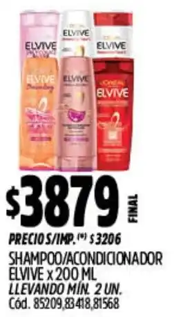 Supermercados Yaguar Elvive shampoo/acondicionador oferta