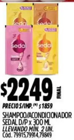 Supermercados Yaguar Sedal shampoo/acondicionador oferta