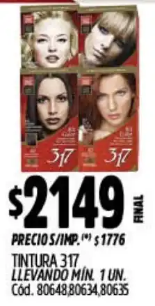 Supermercados Yaguar 317 tintura oferta