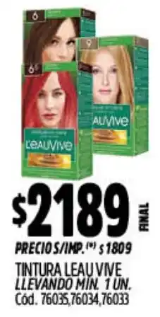 Supermercados Yaguar Leau vive tintura oferta