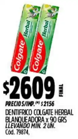 Supermercados Yaguar Colgate dentifrico herbal blanqueadora oferta