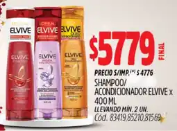 Supermercados Yaguar Elvive shampoo/ acondicionador oferta
