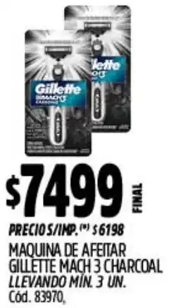 Supermercados Yaguar Gillette mach 3 maquina de afeitar charcoal oferta