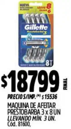 Supermercados Yaguar Gillette maquina de afeitar prestobarba 3 oferta