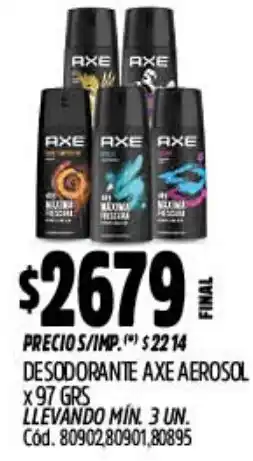 Supermercados Yaguar Axe aerosol desodorante oferta