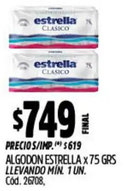 Supermercados Yaguar Estrella algodon clasico oferta