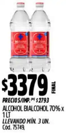 Supermercados Yaguar Bialcohol alcohol 70% oferta