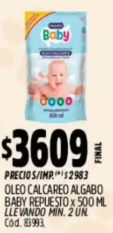Supermercados Yaguar Algabo baby oleo calcareo repuesto oferta