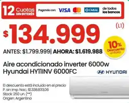 Changomas Hyundai aire acondicionado inverter oferta