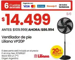 Changomas Liliana ventilador de pie oferta
