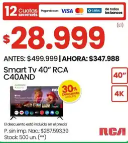 Changomas RCA smart Tv 40" oferta