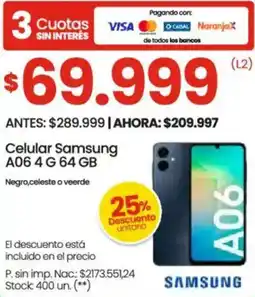 Changomas Samsung celular A06 oferta