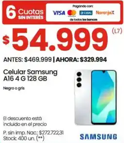 Changomas Samsung celular A16 oferta