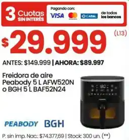 Changomas Peabody freidora de aire oferta