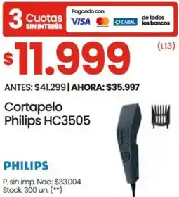 Changomas Philips cortapelo HC3505 oferta