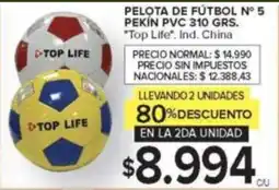 Carrefour Top life pelota de fútbol n° 5 pekin pvc oferta