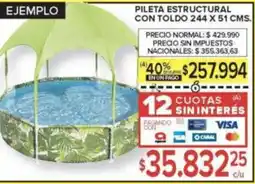 Carrefour Pileta estructural con toldo oferta
