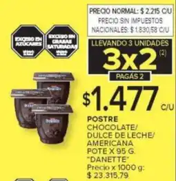 Carrefour danette postre chocolate/ dulce de leche/ americana pote oferta