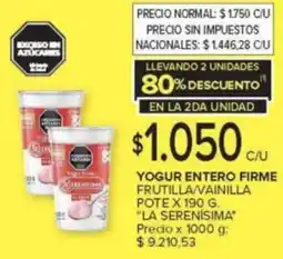 Carrefour La serenisim yogur entero firme frutilla/vainilla pote oferta