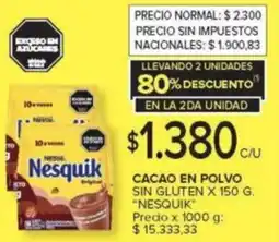 Carrefour Nesquik cacao en polvo sin gluten oferta